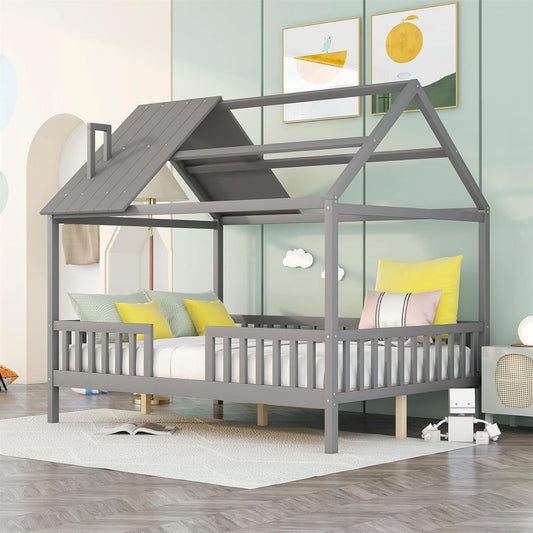 Montessori Inspired House Bed with Legs and Rails