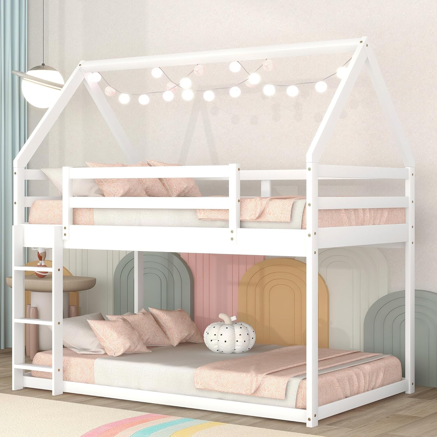 Twin White Bunk Bed for Toddlers