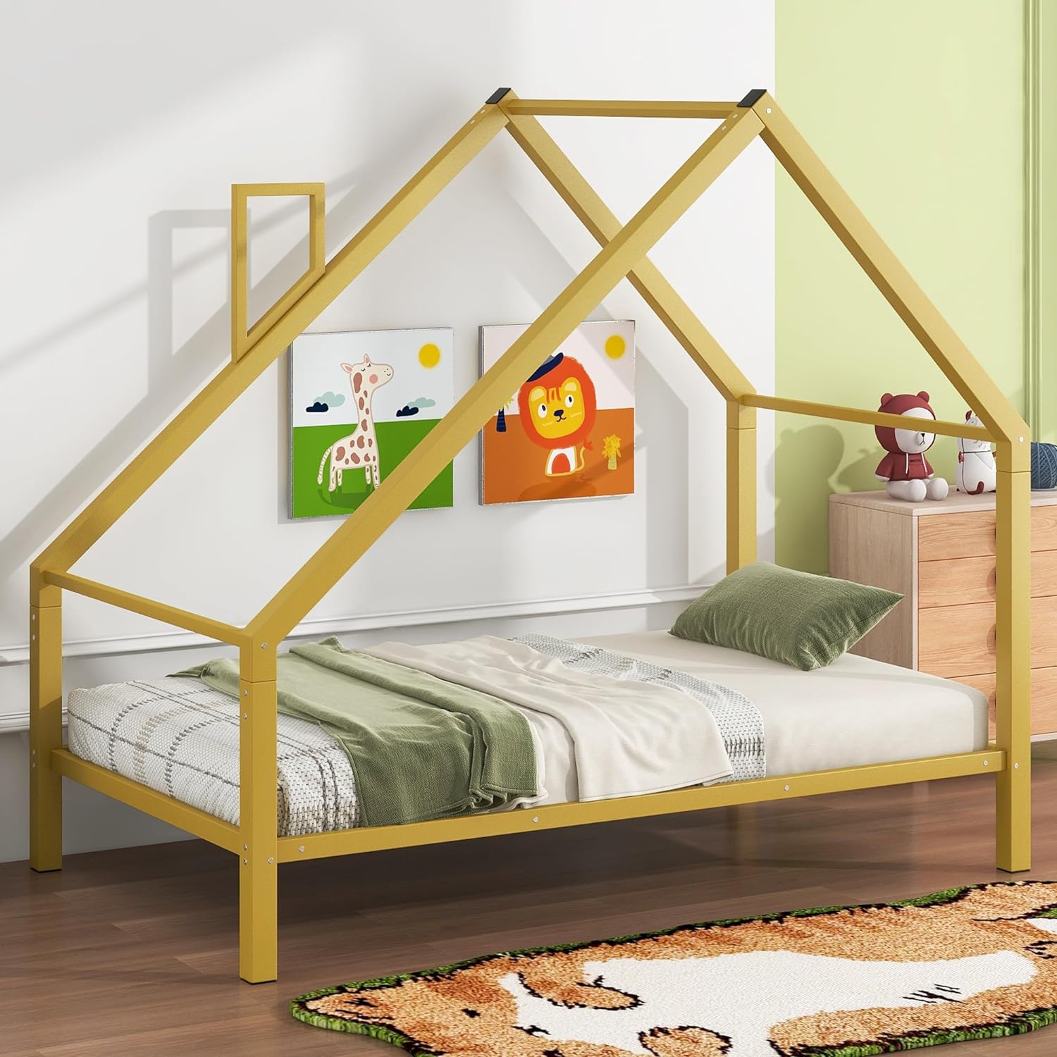 Gold Montessori House Bed with Legs