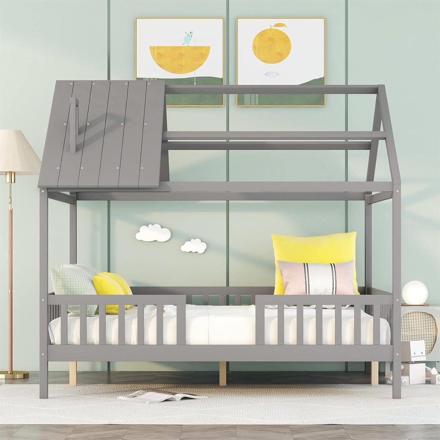 Montessori Inspired House Bed with Legs and Rails