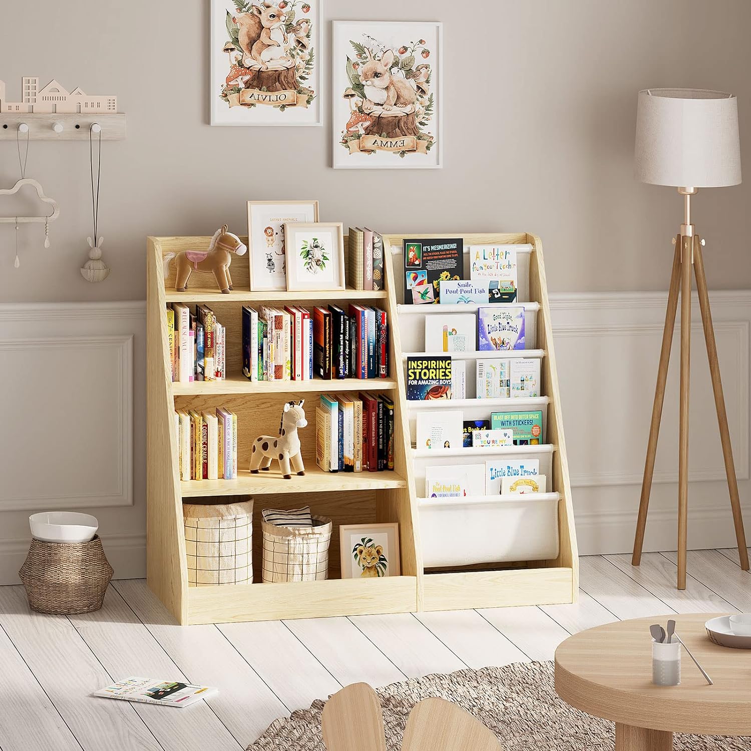 Montessori Toy Storage and Bookshelf